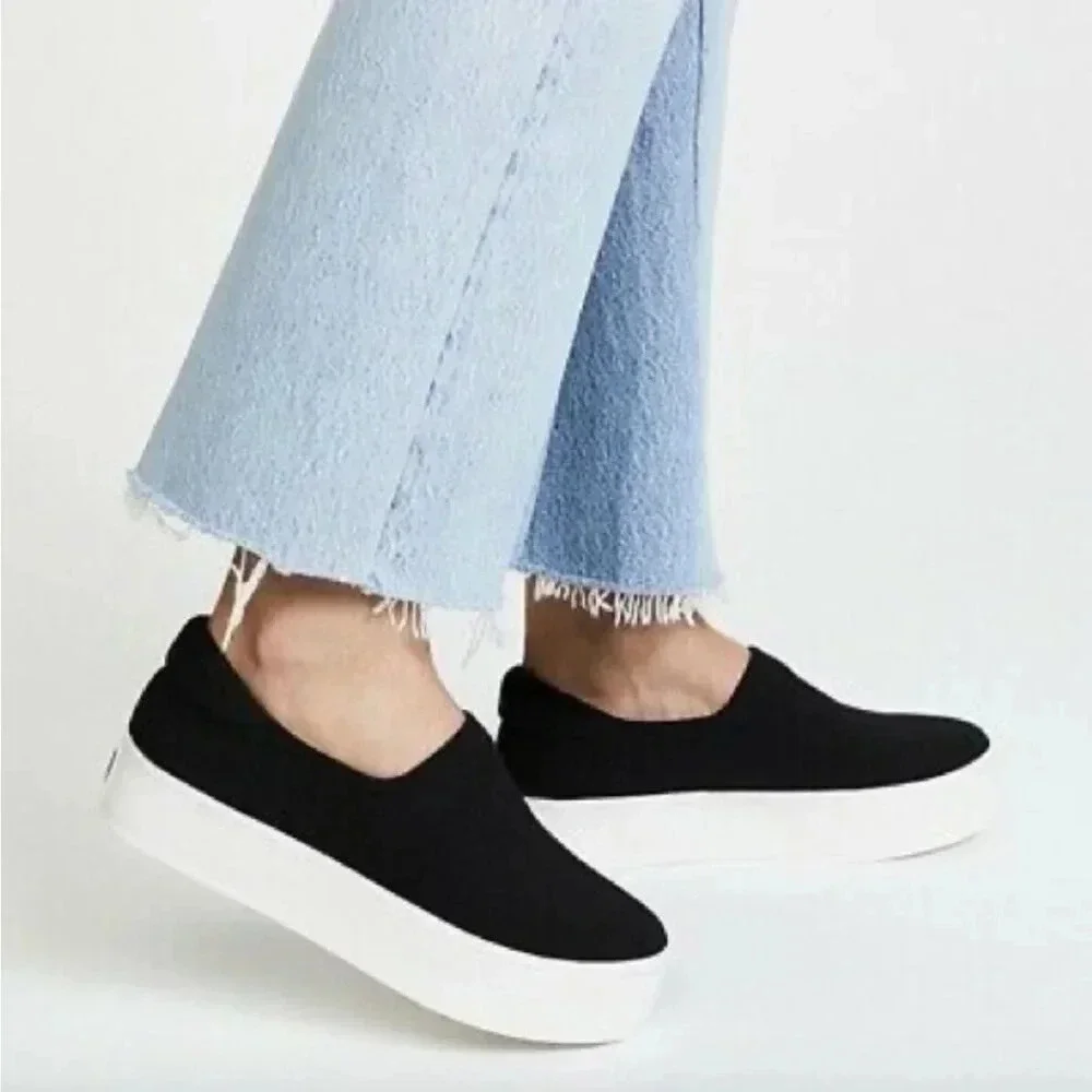 Opening Ceremony Cici Sneakers Platform Slip On Shoes Black White Size 39 US 9